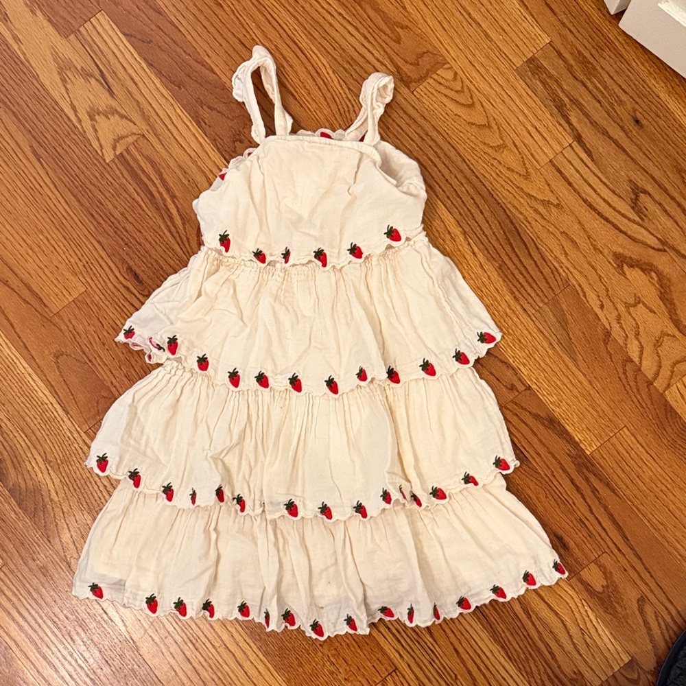 Hanna Andersson Red Strawberry Dress 5 embroidered